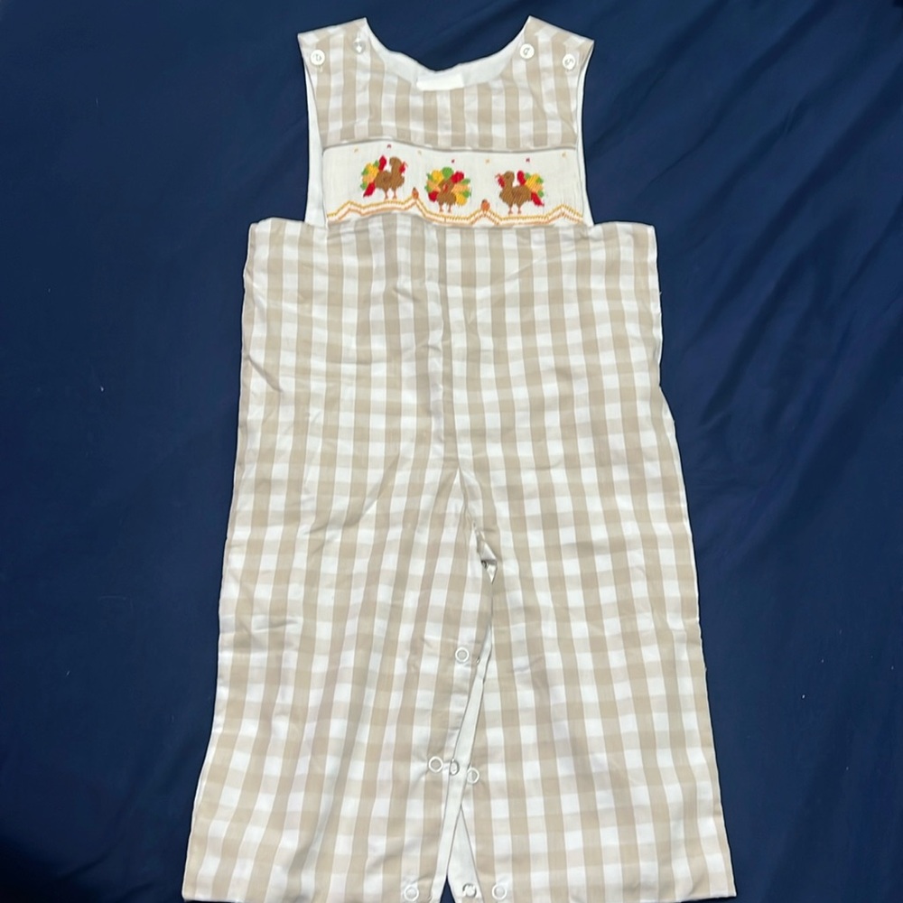 Stitchy fish turkey smock onesie